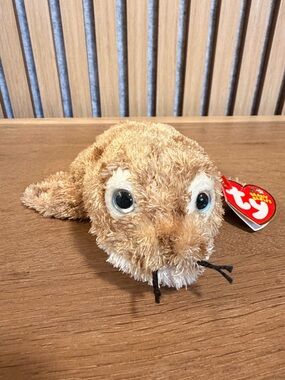 Ty Fins - Small Light Brown Seal Plush